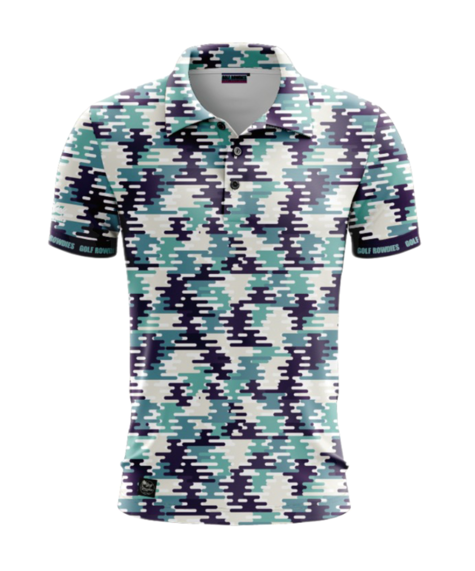 67jersey Men's Polo "Camouflage Pixxel-petrol"