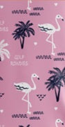 67jersey Men's Polo "Flamingos & Palm trees", rosa