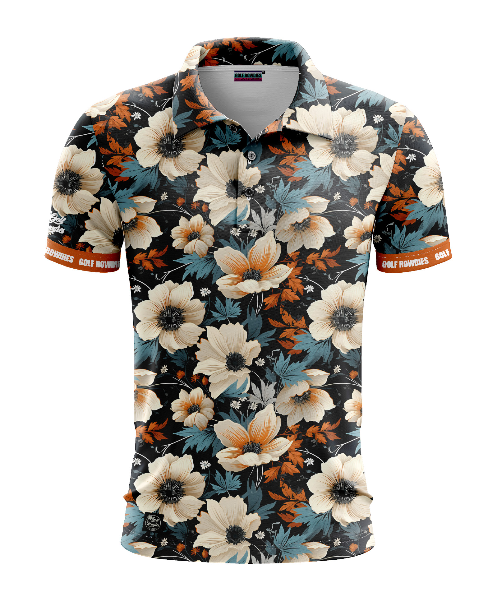 67jersey Men's Polo "Midnight Flower"