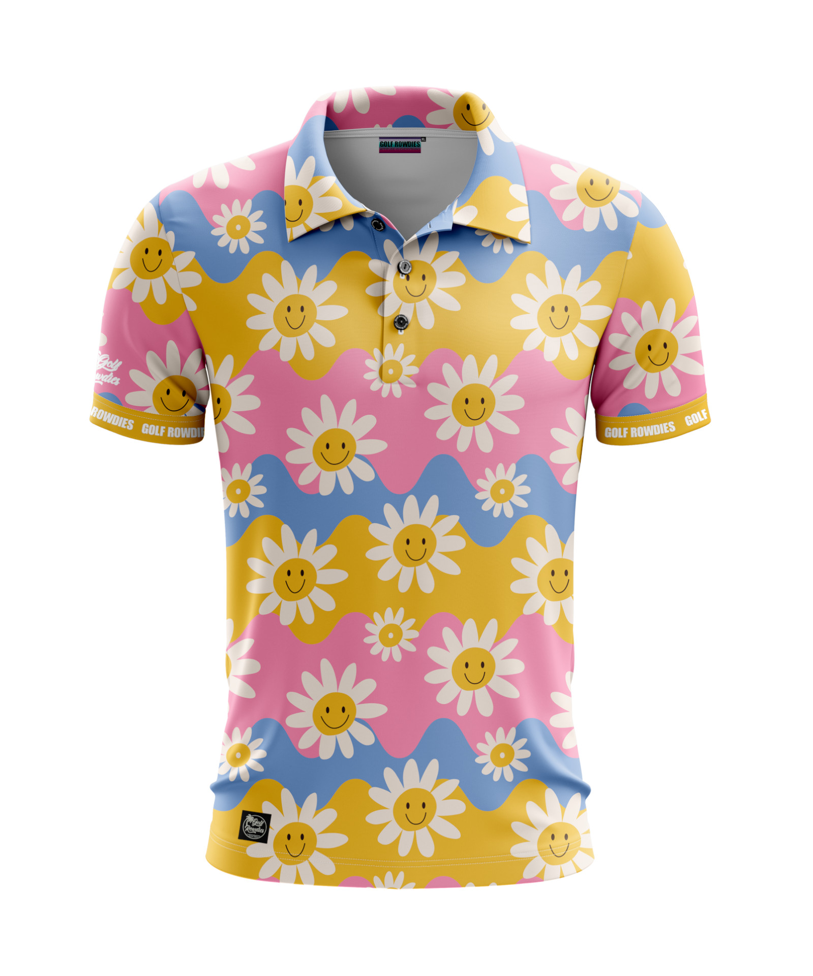 67jersey Men's Polo "Retro Flower"